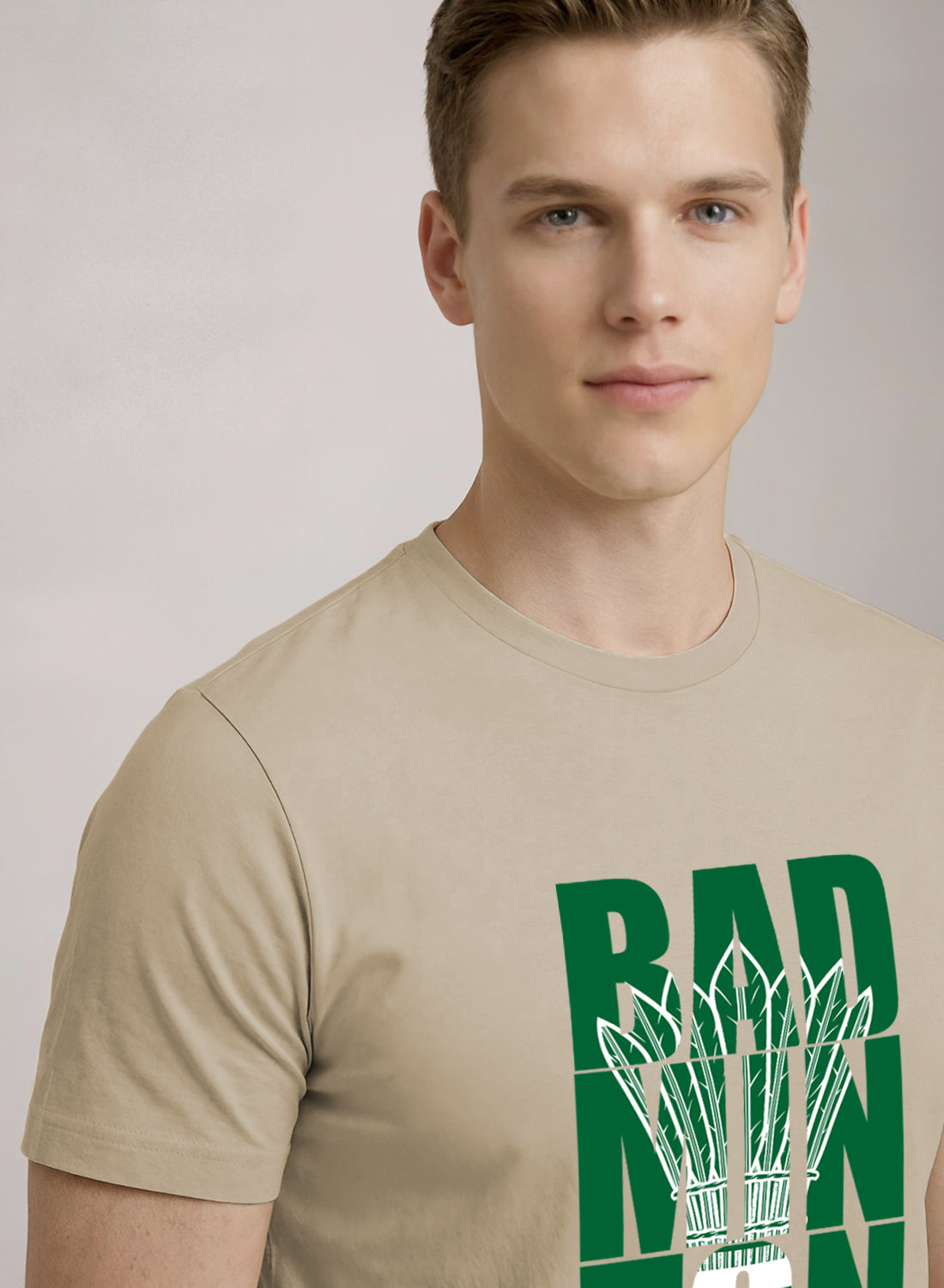 Men Badminton Printed T-Shirt