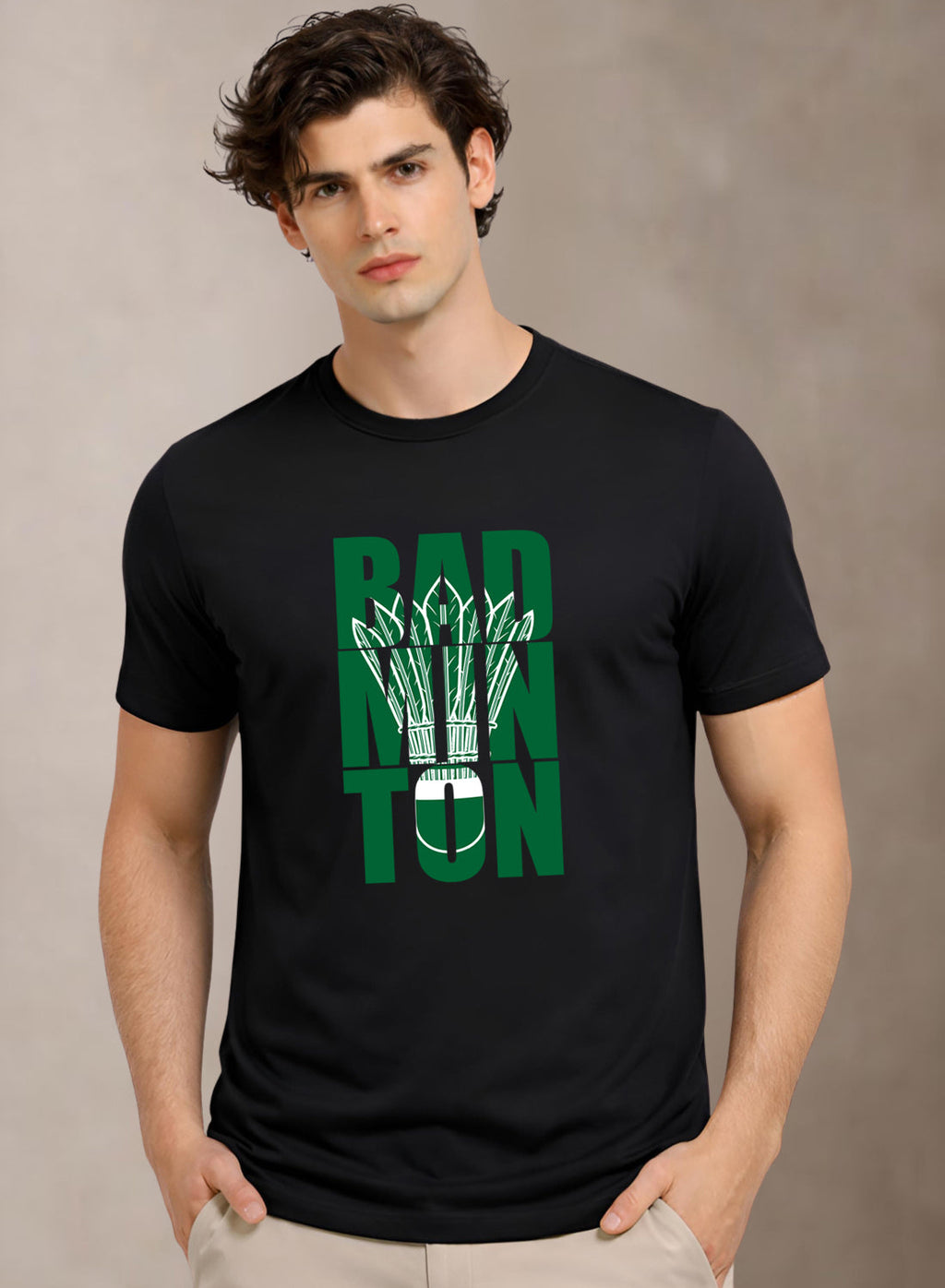 Men Badminton Printed T-Shirt