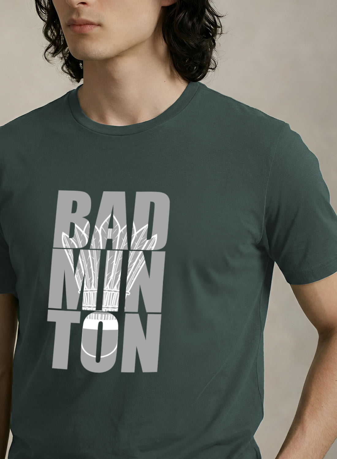 Men Badminton Printed T-Shirt