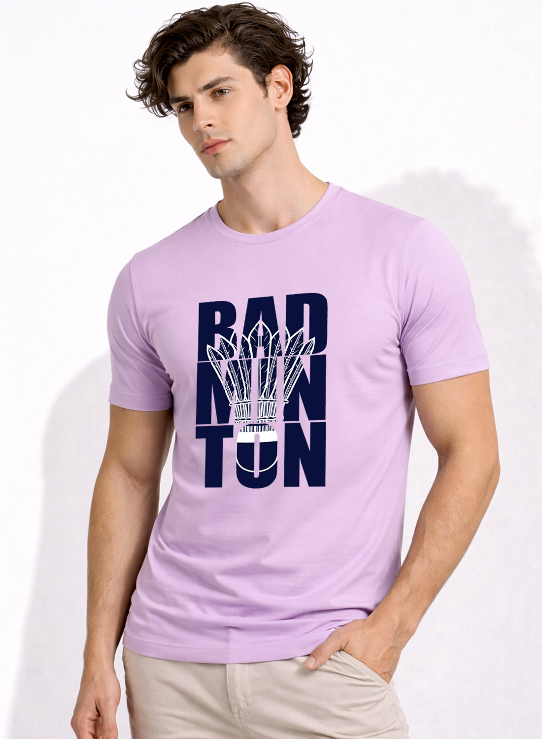 Men Badminton Printed T-Shirt