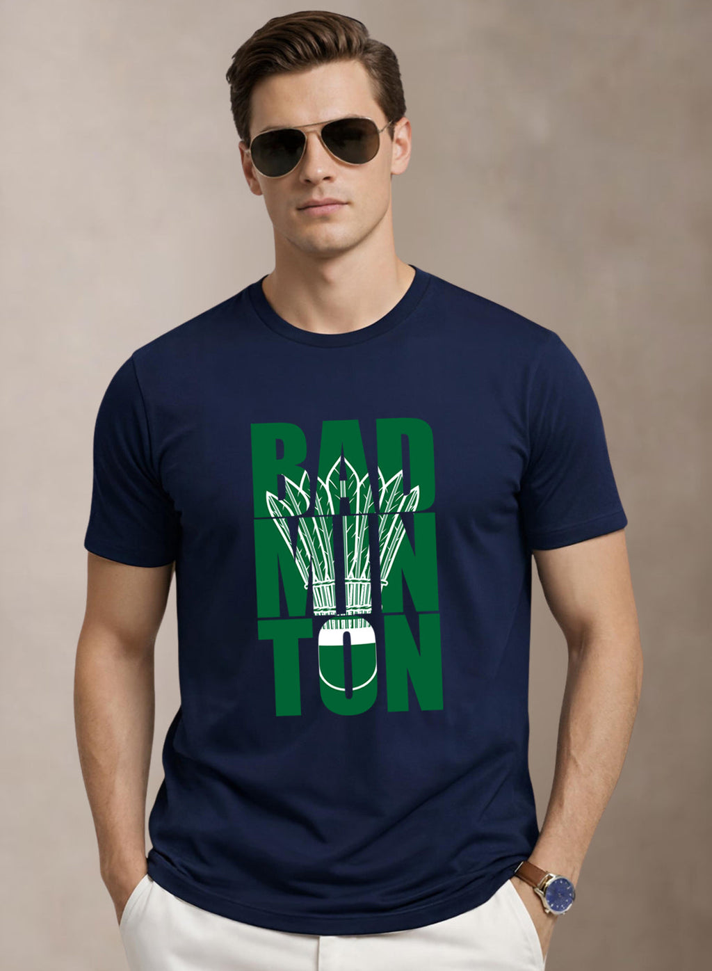 Men Badminton Printed T-Shirt