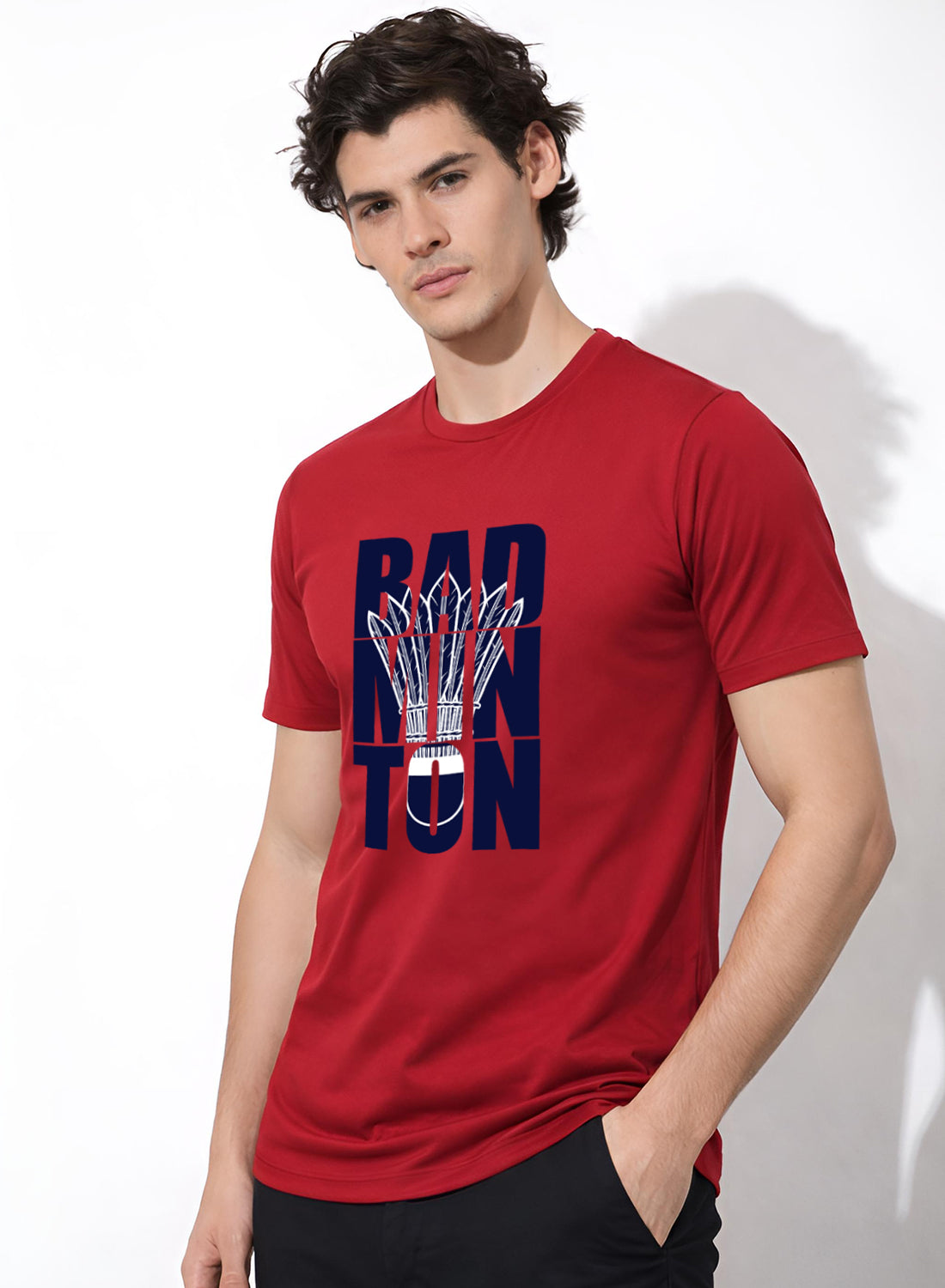 Men Badminton Printed T-Shirt