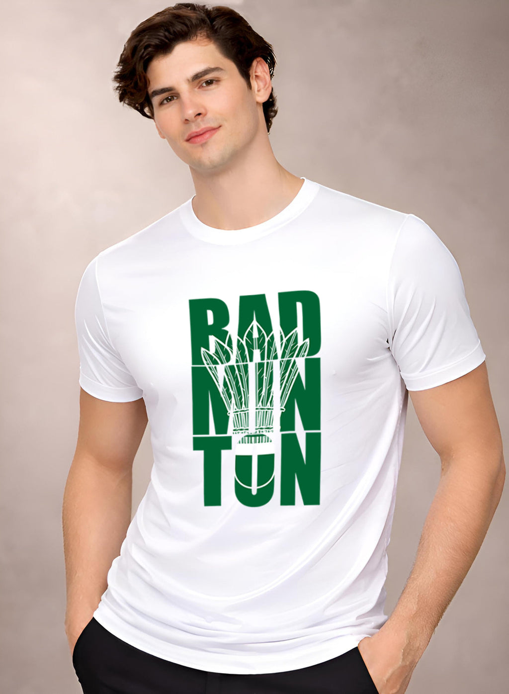 Men Badminton Printed T-Shirt