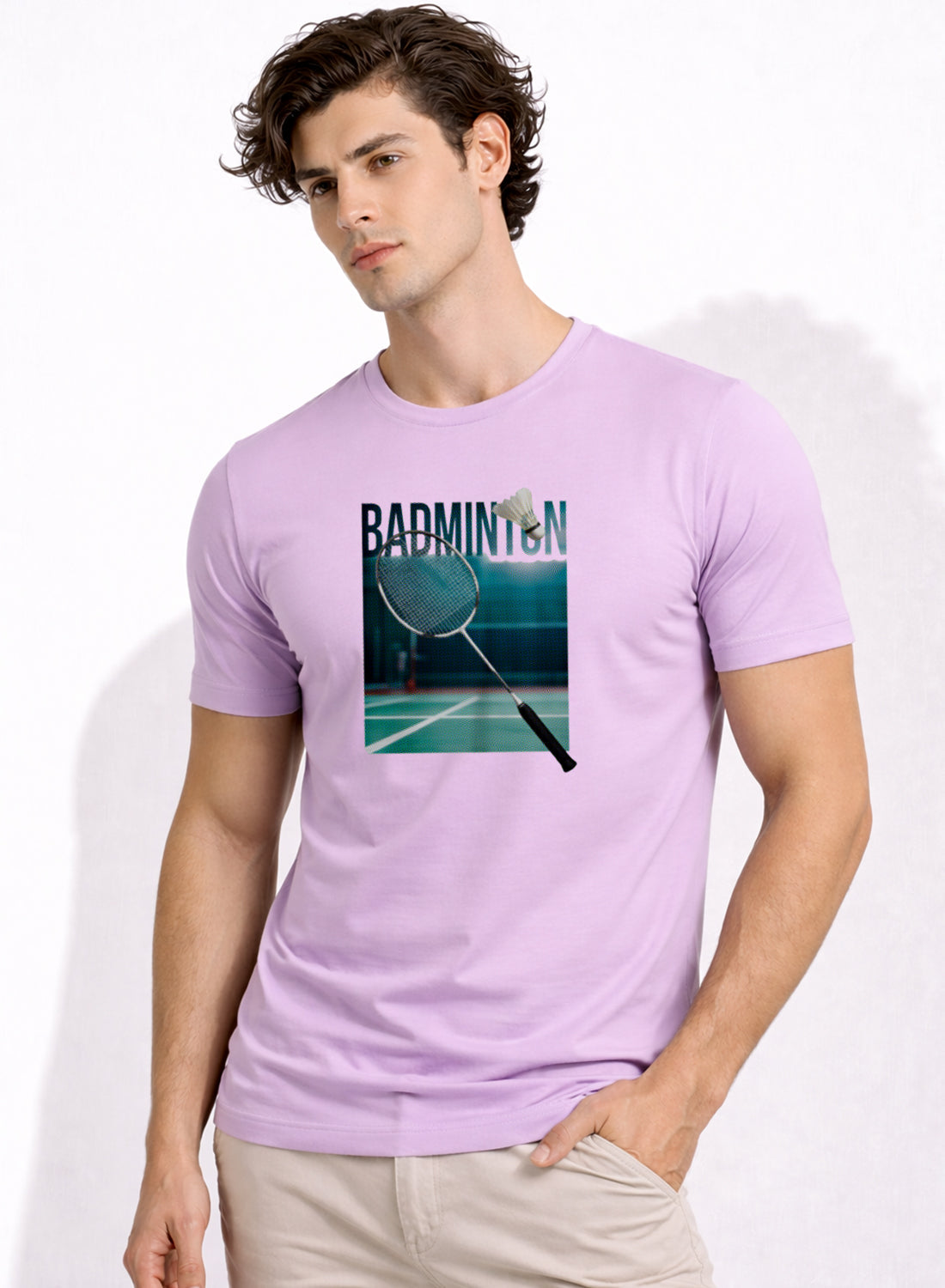 Men Badminton Graphic T-Shirt