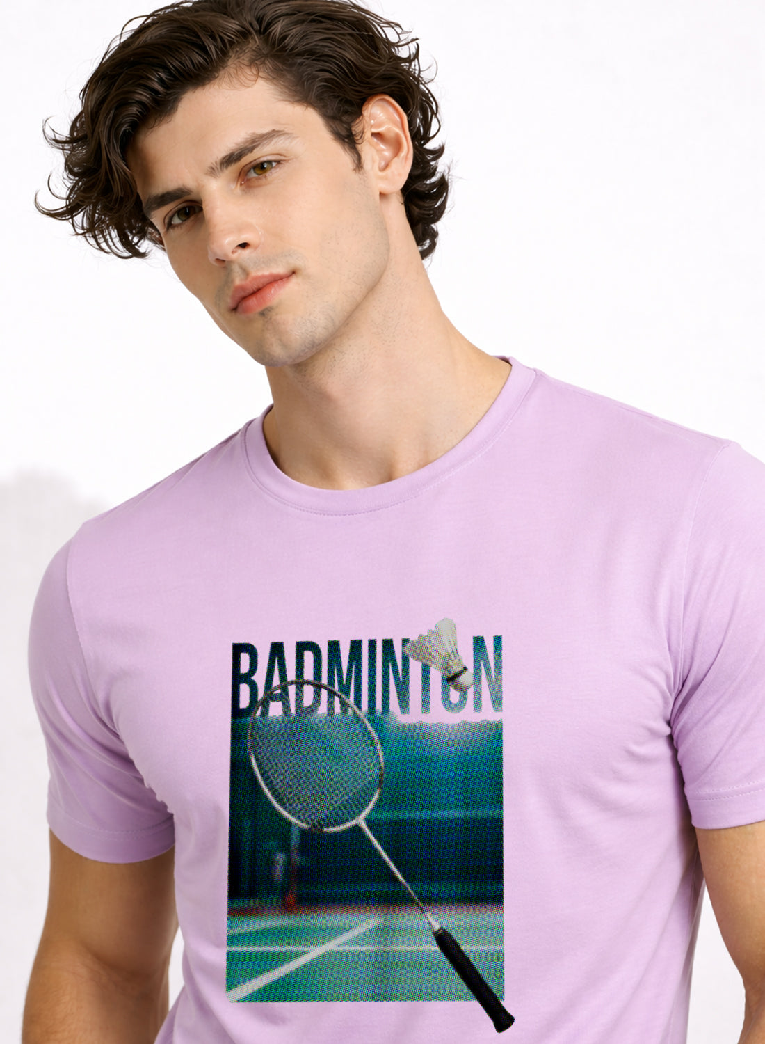 Men Badminton Graphic T-Shirt