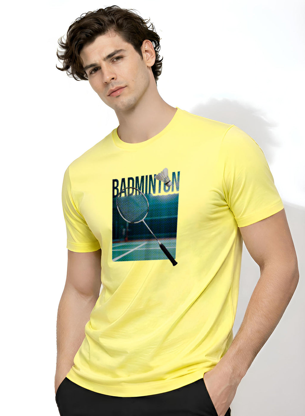 Men Badminton Graphic T-Shirt