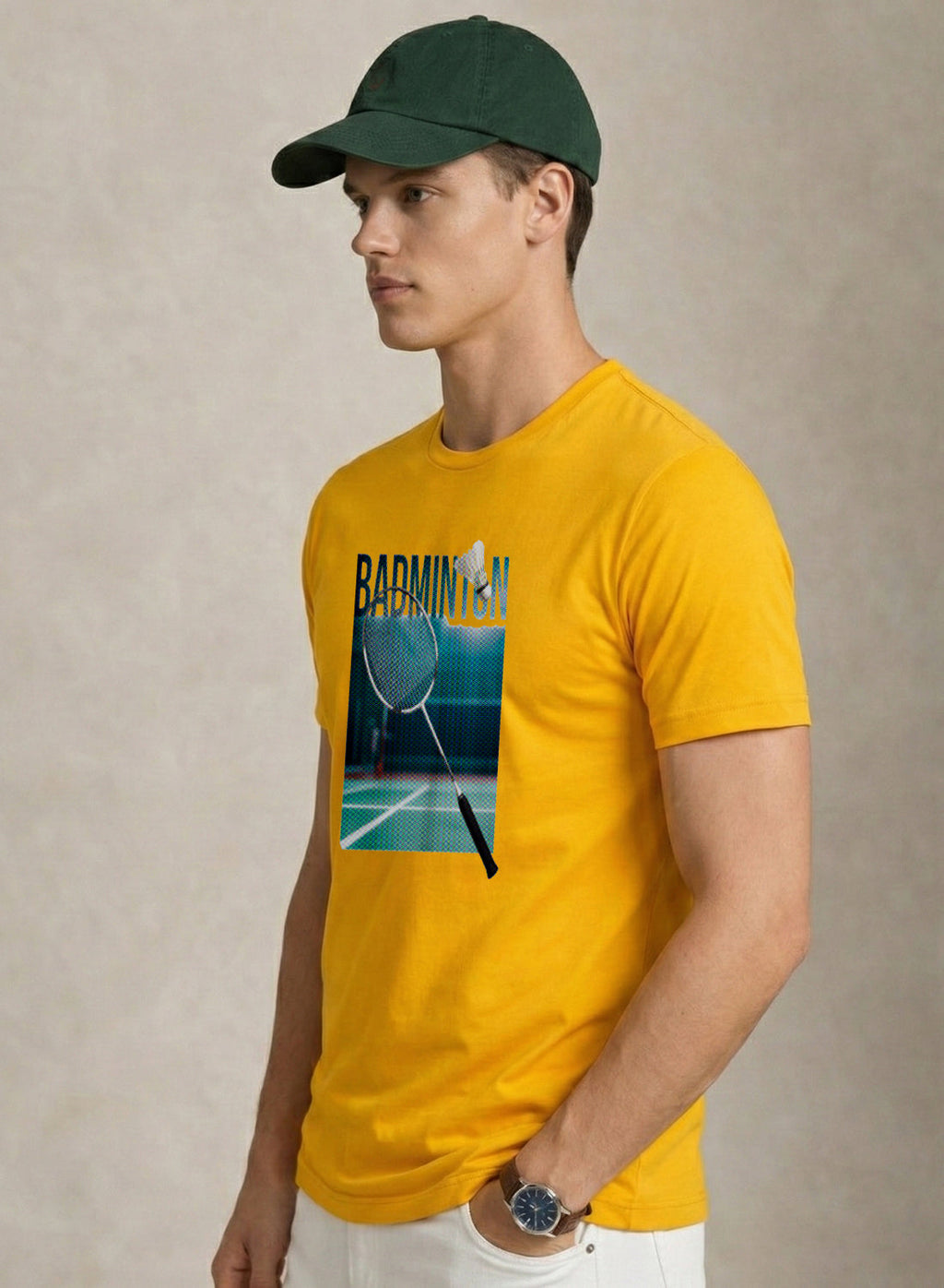 Men Badminton Graphic T-Shirt
