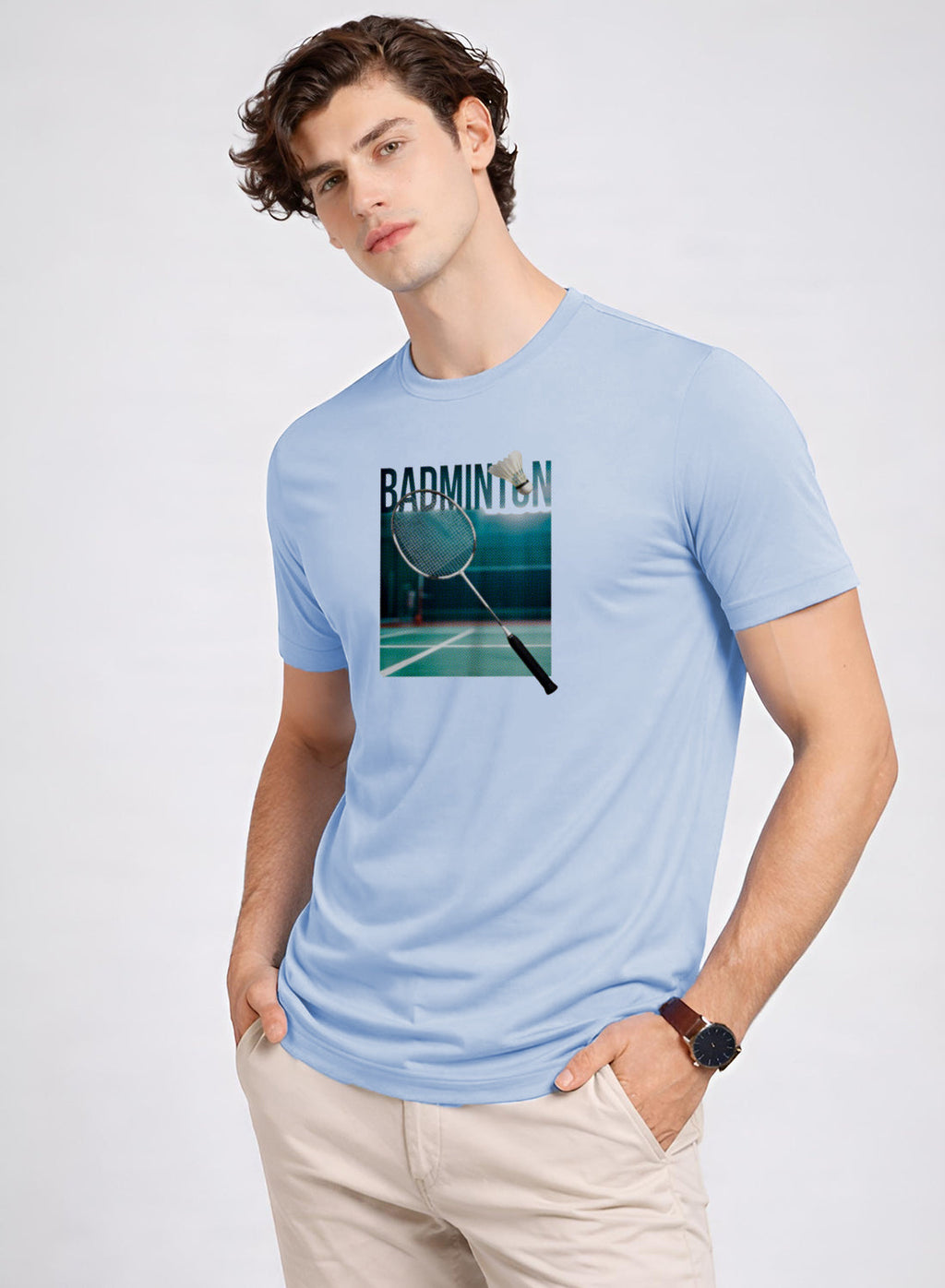 Men Badminton Graphic T-Shirt
