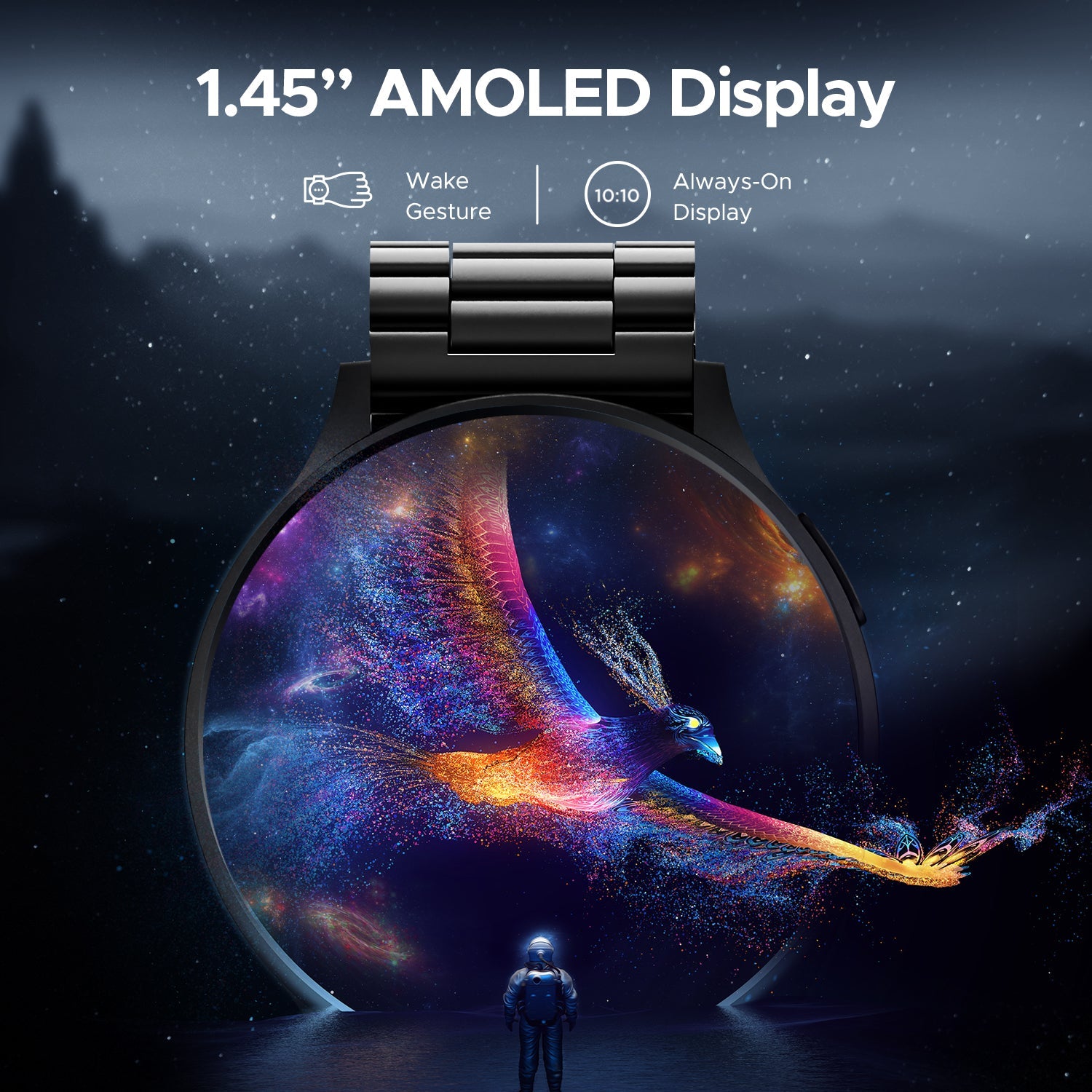 boAt Lunar Orb | Smartwatch with 1.45" (3.68cm) Amoled Display, BT Calling,  Crest+ OS, Watch Face Studio