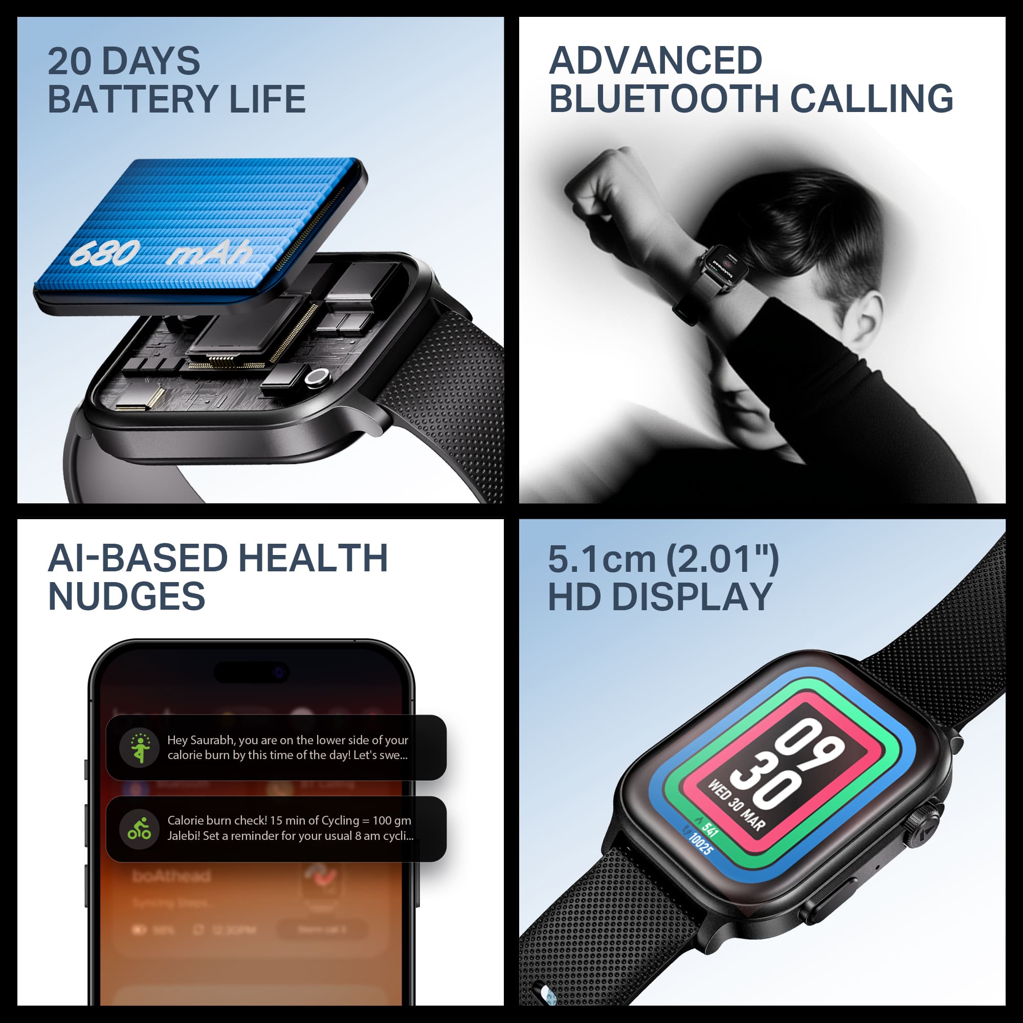 boAt Storm Infinity Max | Smartwatch with 2.01" HD Display, 20-Day Battery Life, BT Calling, IP68, and Functional Crown