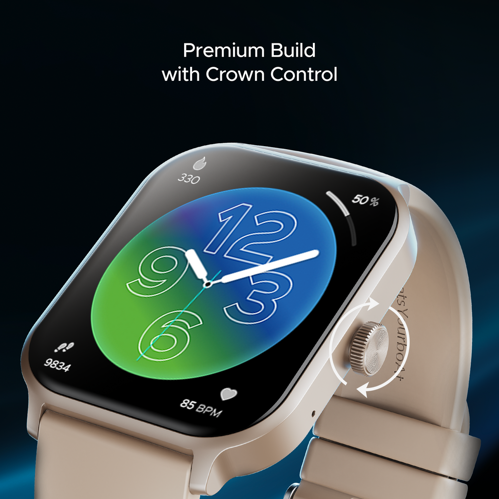 boAt Storm Call 3 Plus | Smartwatch with 1.96" HD Display, BT Calling, 700+ Activity Modes, SOS feature, Functional Crown