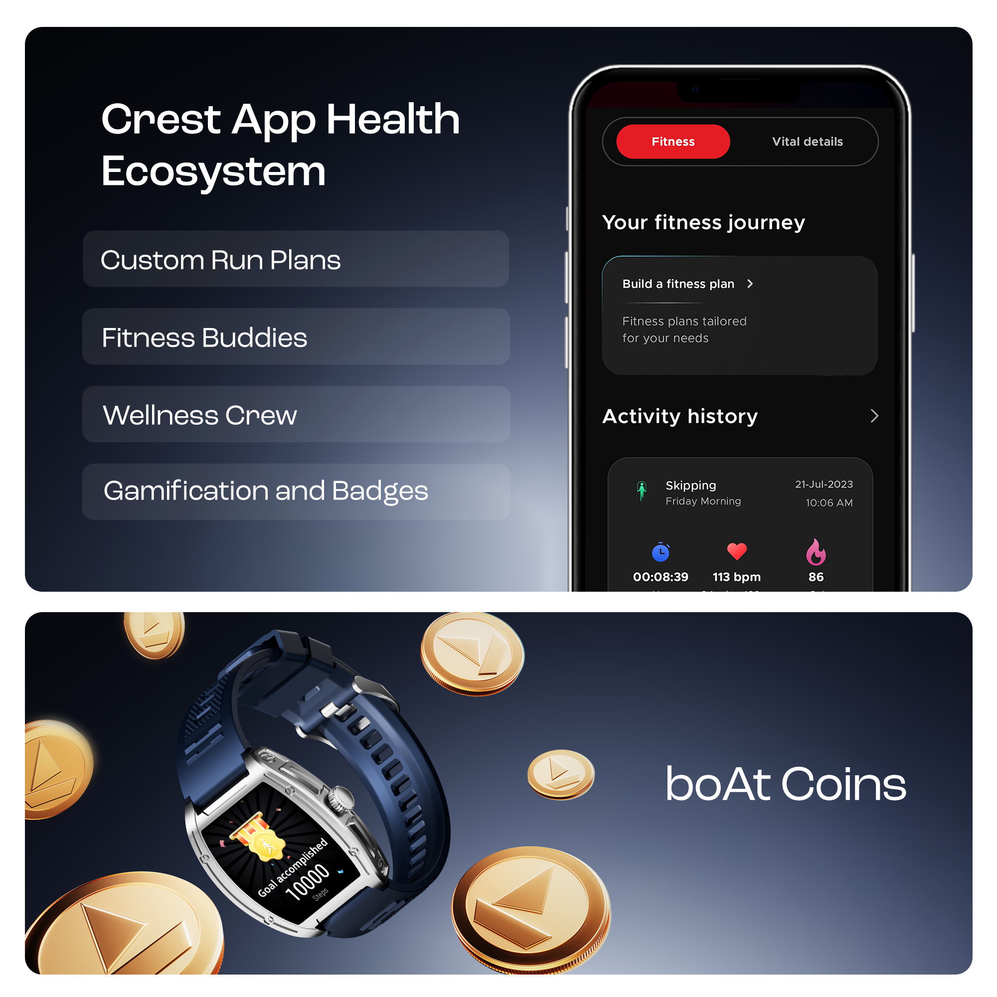 boAt Enigma Ascend | Smartwatch with 1.75" HD Display, Functional Crown, Luxurious Metal Body, 100+ Sports Modes