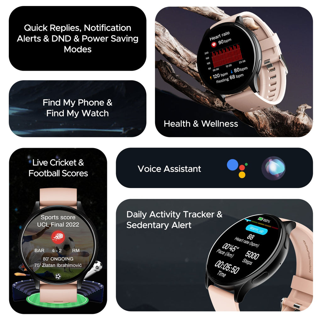 boAt Lunar Orb | Smartwatch with 1.45" (3.68cm) Amoled Display, BT Calling,  Crest+ OS, Watch Face Studio