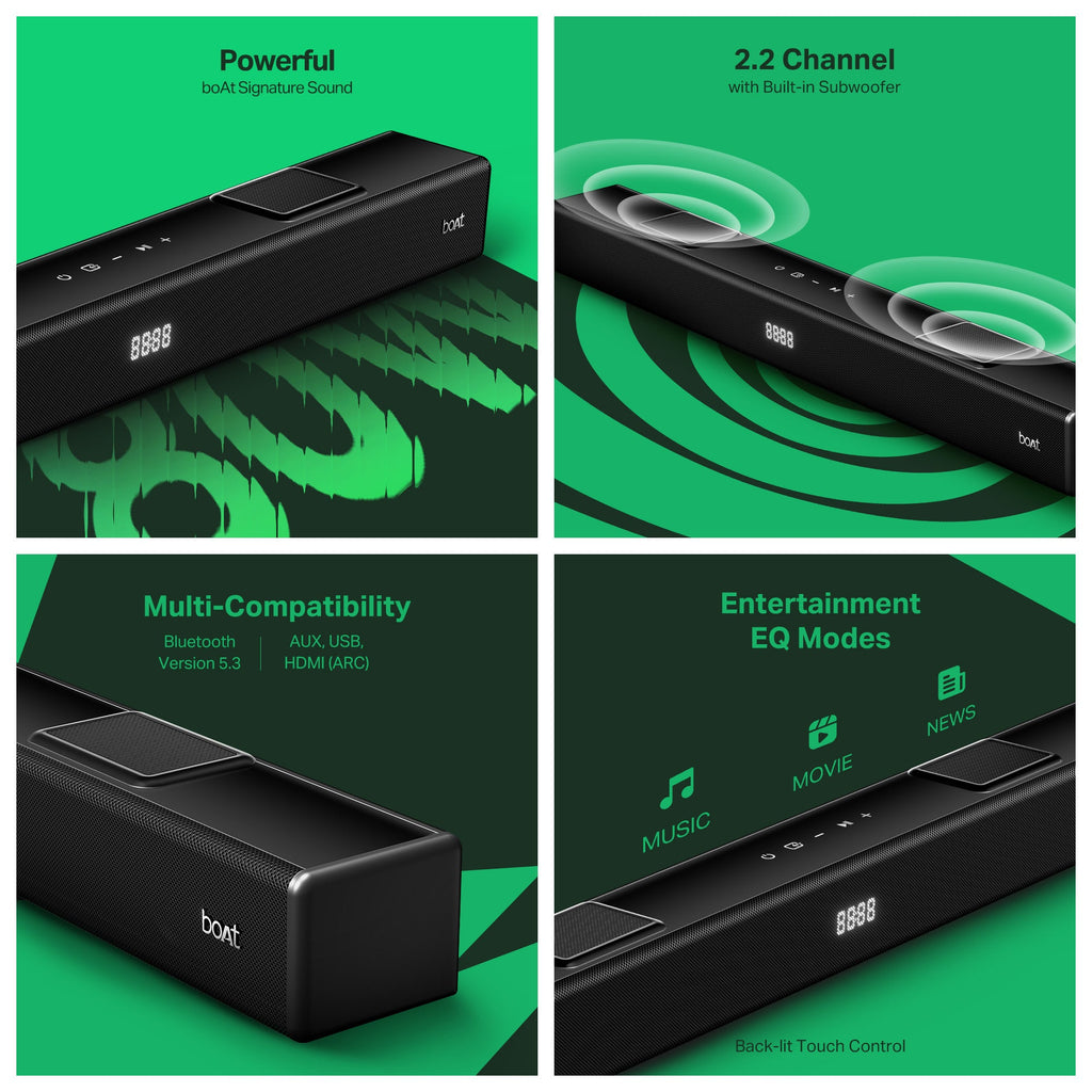 boAt Aavante 2.2 800 | 2.2 Channel Soundbar with 80W Audio, EQ Modes & Bluetooth v5.3