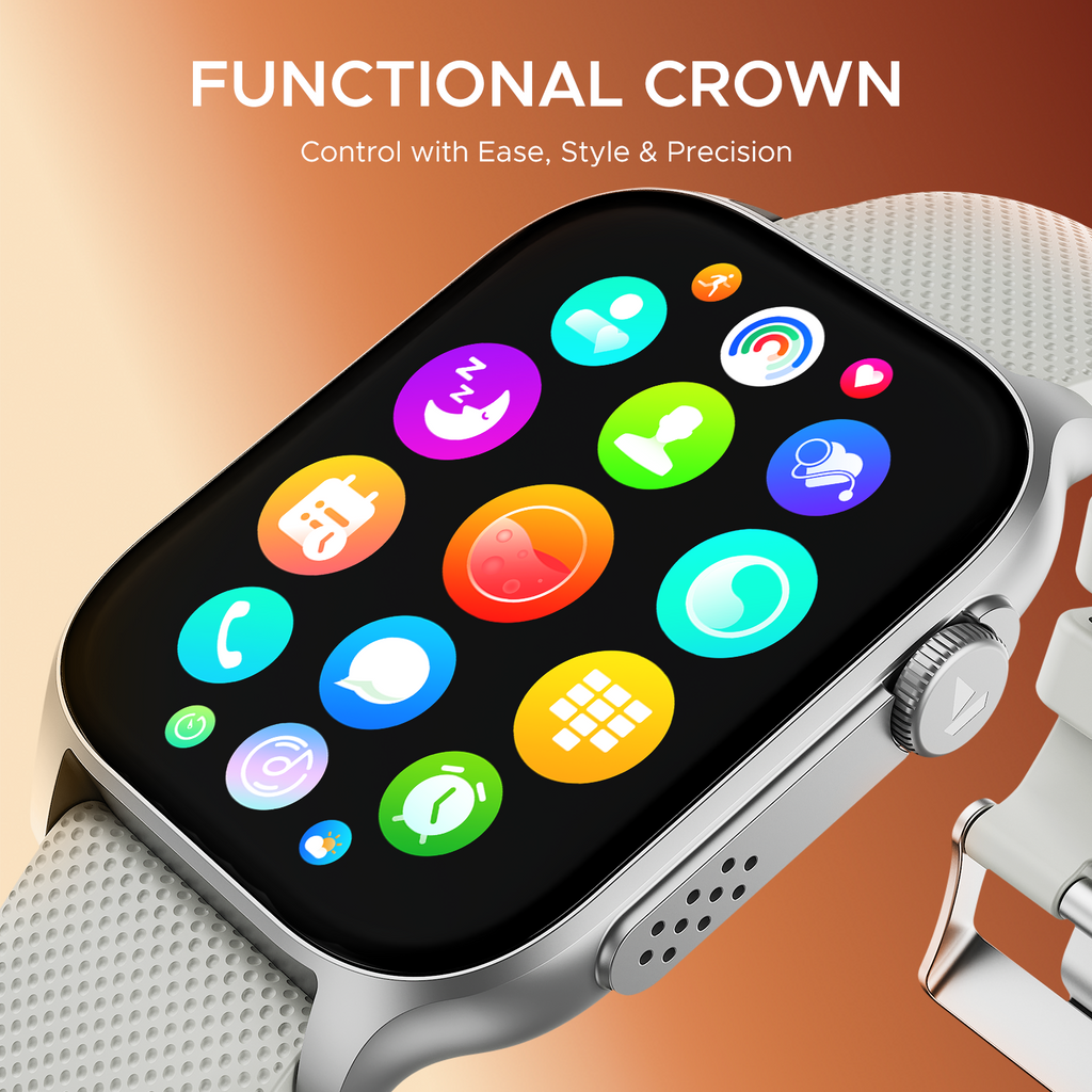 boAt Ultima Ember | Smartwatch with 1.96" AMOLED Display, Cloud Watch Faces, Functional Crown, BT Calling