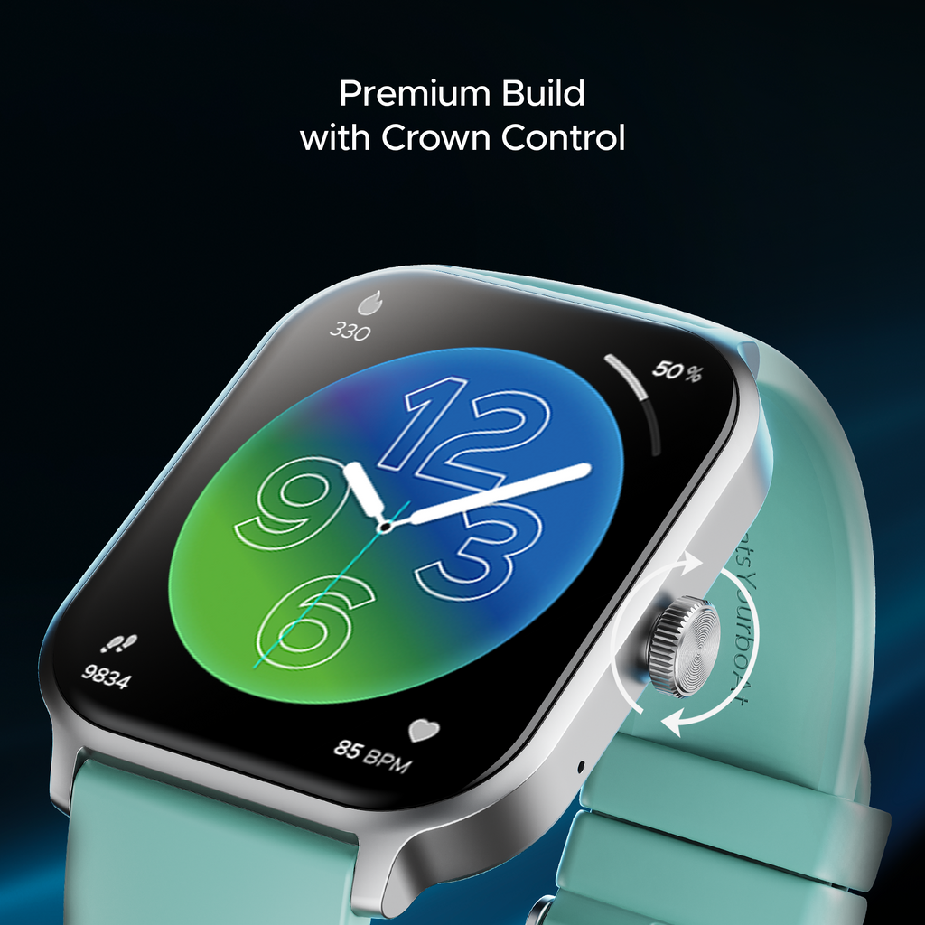 boAt Storm Call 3 Plus | Smartwatch with 1.96" HD Display, BT Calling, 700+ Activity Modes, SOS feature, Functional Crown