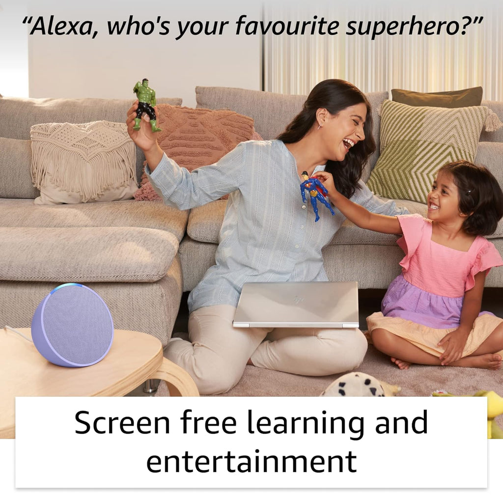 Amazon Echo Pop | Smart speaker with Alexa and Bluetooth| Full sound, balanced bass, crisp vocals