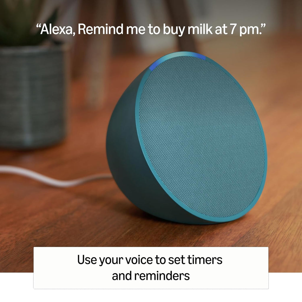 Amazon Echo Pop | Smart speaker with Alexa and Bluetooth| Full sound, balanced bass, crisp vocals