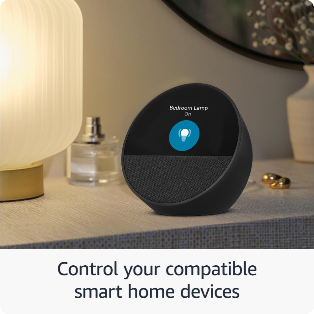 Amazon Echo Spot (latest model), Smart alarm clock with vibrant sound, Alexa and Bluetooth | Blue