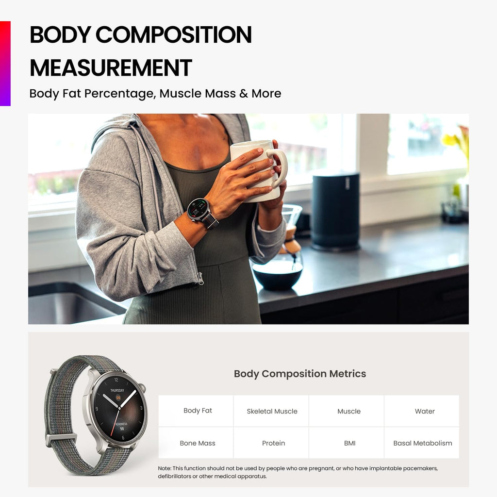 Amazfit Balance 46mm AMOLED Smart Watch, Body Composition, 14 Days Battery, Dual-Band GPS, BT Calling, VO2 Max, Aluminium Alloy Frame, Temperature Sensor, Train Smarter with AI Zepp Coach(Sunset Grey)