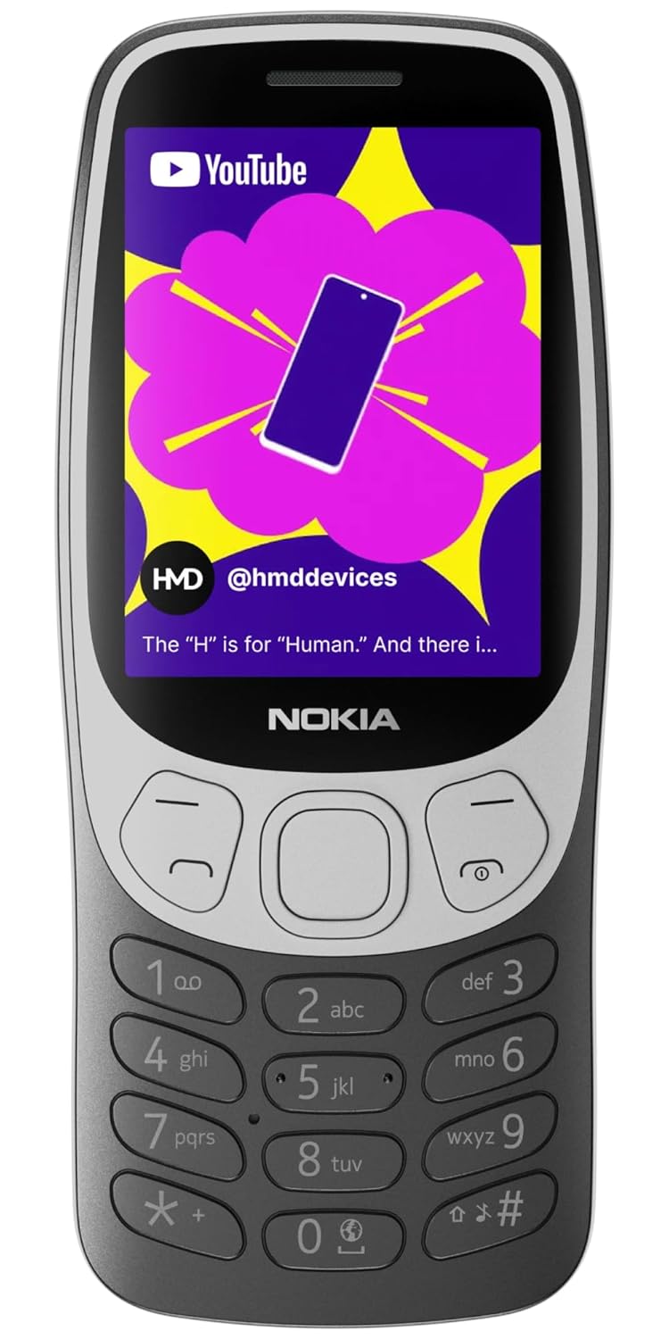 Nokia 3210 4G | All-New Classic Keypad Phone with Dual SIM, YouTube, Scan & Pay UPI, Rear Camera, Wireless FM Radio, MP3 Player, Bluetooth & USB Type C