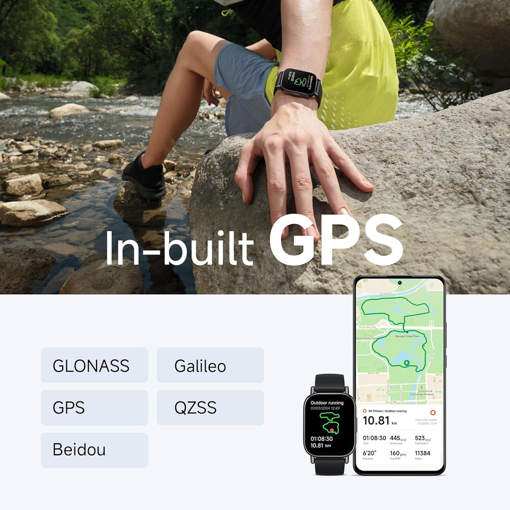 Redmi Watch 5 Lite, 1.96" Amoled, Advanced in-Built GPS, 5 ATM, 18 Day Battery, Bluetooth Calling with AI Noise Reduction, Always on Display, Black
