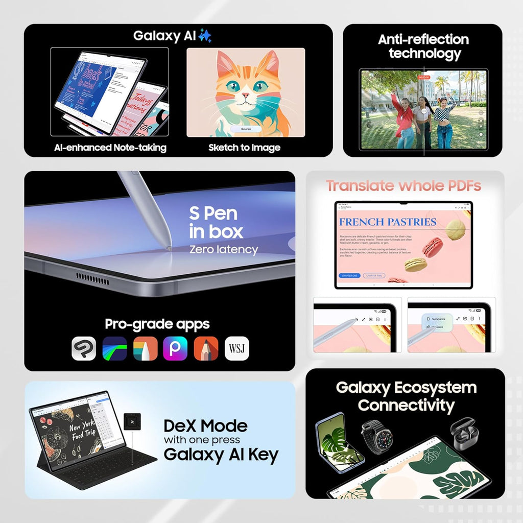 Samsung Galaxy Tab S10 Ultra [Smartchoice], S Pen in-Box, 36.99 cm (14.6 inch) Dynamic AMOLED 2X Display, 12 GB RAM, 256 GB Storage, Wi-Fi Tablet, Moonstone Gray