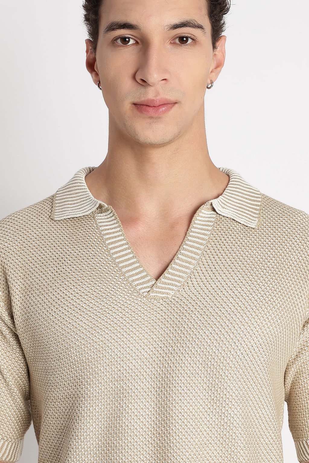Men Modern Loose Fit with Ribbed Finish T-Shirt