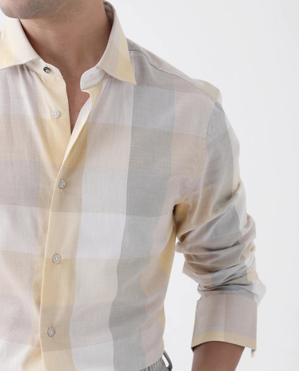 Rare Rabbit Men's Bene Multi Cotton Checked Print Regular Fit Full Sleeve Collared Shirt