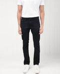 Rare Rabbit Men's Benoit Black Cotton Plain Hawk Slim Fit Jeans