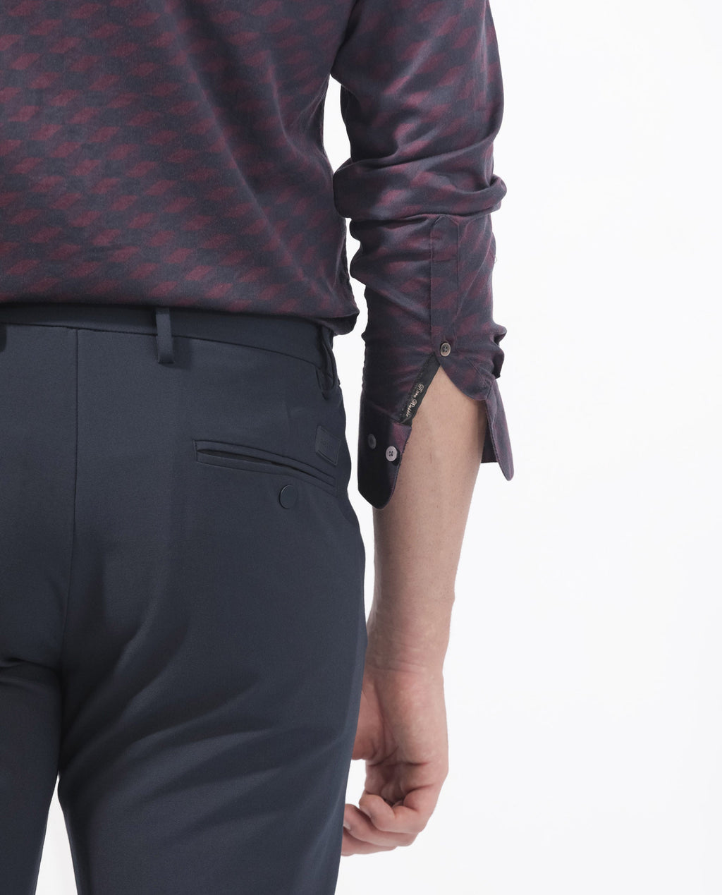 Rare Rabbit Men's Botcheyy Maroon Cotton Geometric Print Regular Fit Full Sleeve Collared Shirt