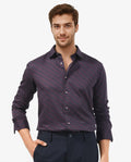 Rare Rabbit Men's Botcheyy Maroon Cotton Geometric Print Regular Fit Full Sleeve Collared Shirt