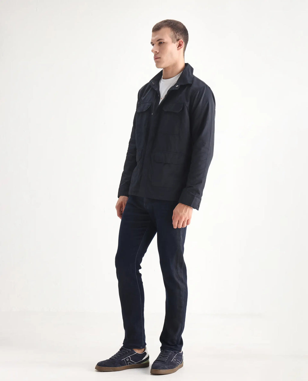 Rare Rabbit Men's Burd Blue Cotton Plain Hawk Slim Fit Jeans