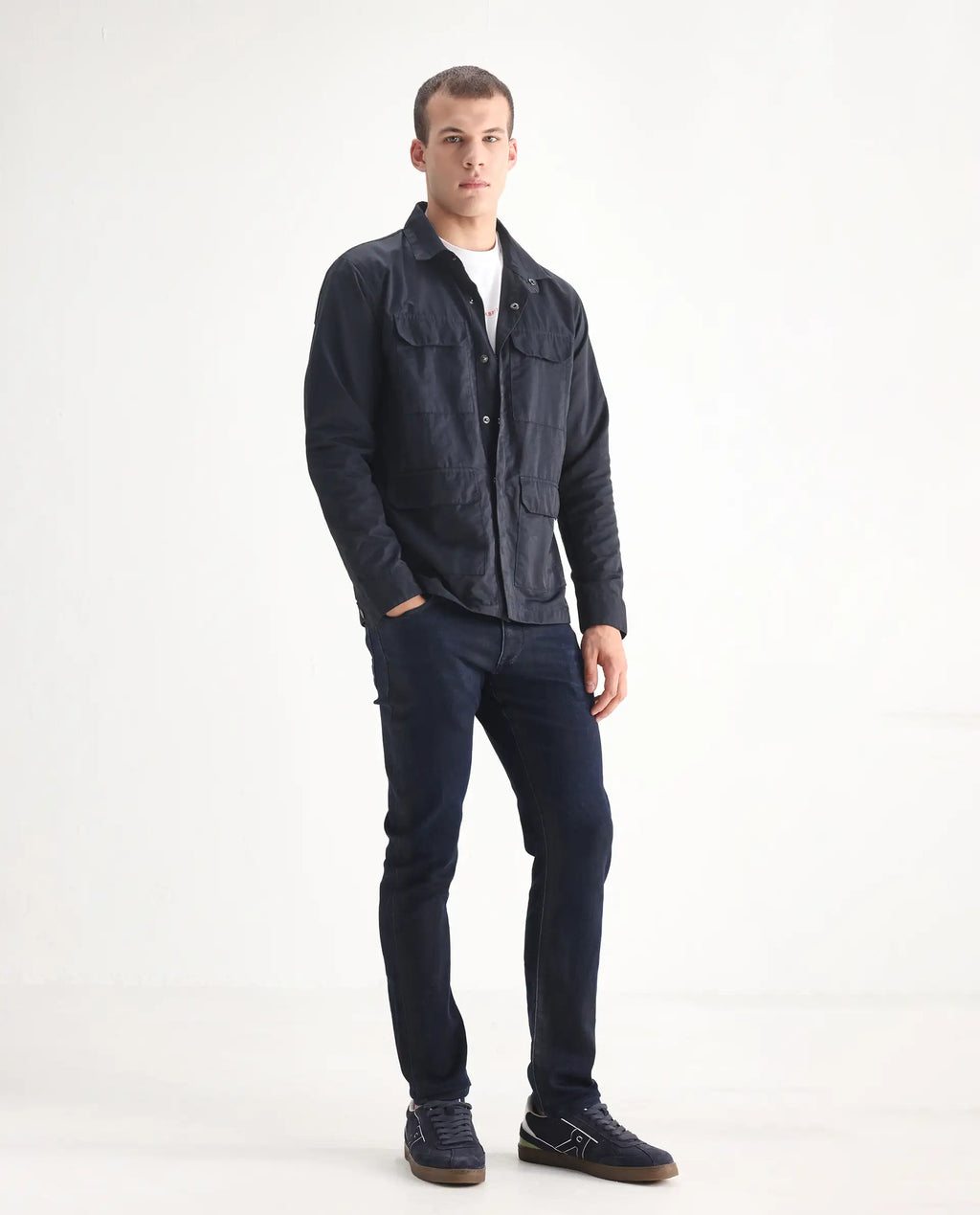 Rare Rabbit Men's Burd Blue Cotton Plain Hawk Slim Fit Jeans