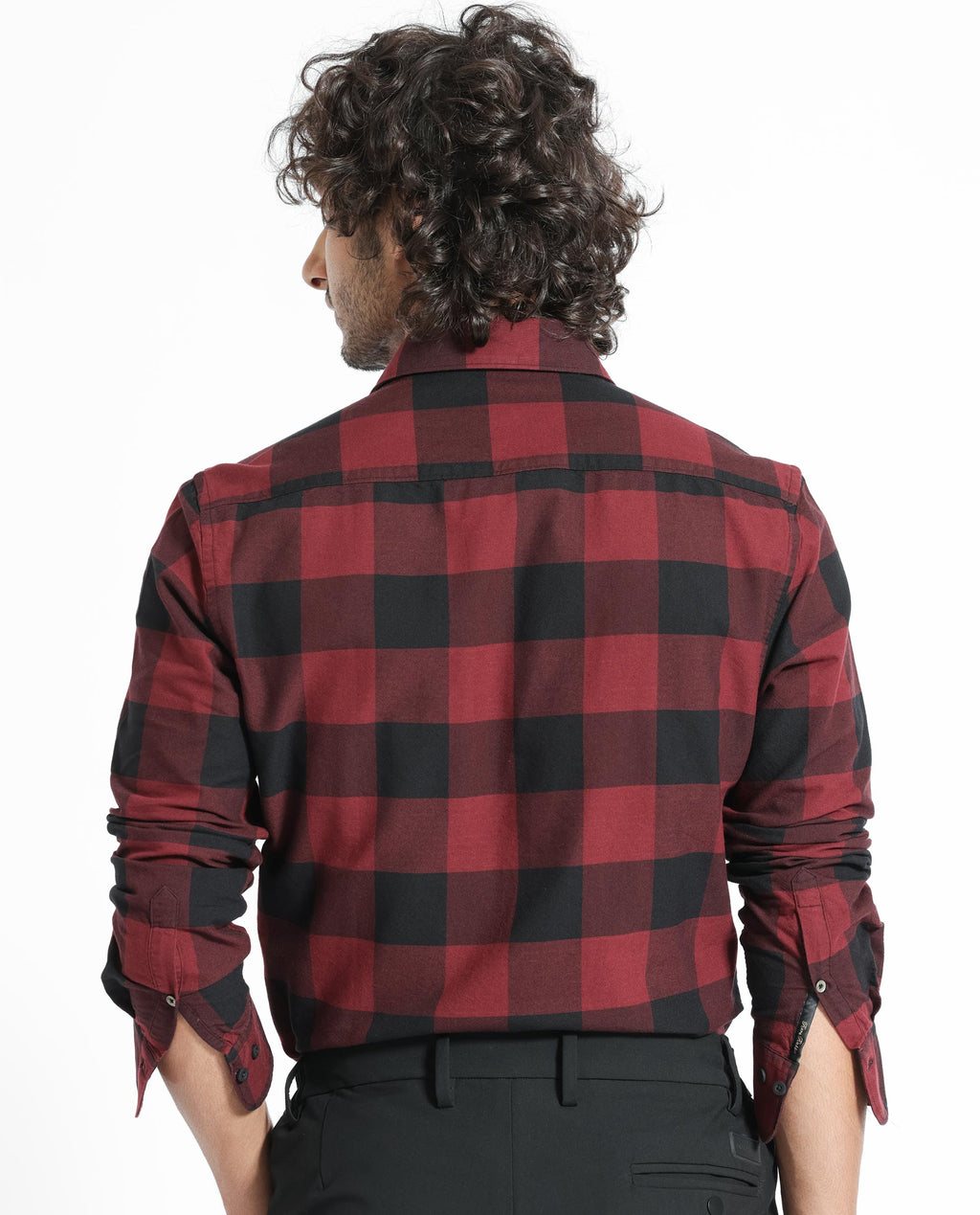 Rare Rabbit Men's Byre Multi Cotton Checked Print Regular Fit Full Sleeve Collared Shirt