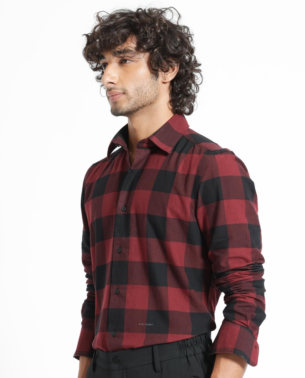 Rare Rabbit Men's Byre Multi Cotton Checked Print Regular Fit Full Sleeve Collared Shirt