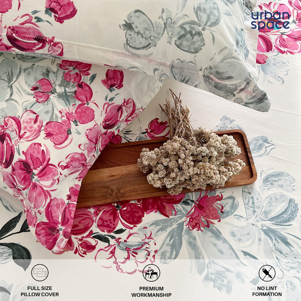 200 TC 100% Cotton Bedsheet Set in Gift Box - Majestic Pink