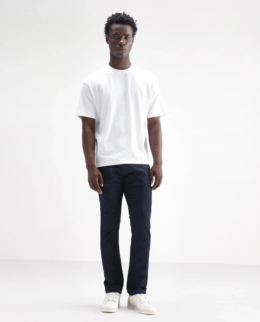 Rare Rabbit Men's Cardiff Blue Cotton Plain Hawk Slim Fit Jeans
