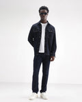Rare Rabbit Men's Cardiff Blue Cotton Plain Hawk Slim Fit Jeans