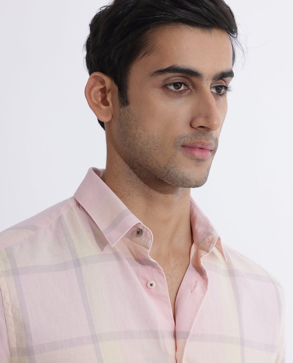 Rare Rabbit Men's Chopitn Pink Cotton Checked Print Regular Fit Full Sleeve Collared Shirt