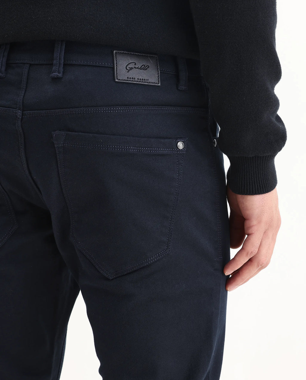 Rare Rabbit Men's Corvo Navy Cotton Blend Plain Hawk Slim Fit Jeans