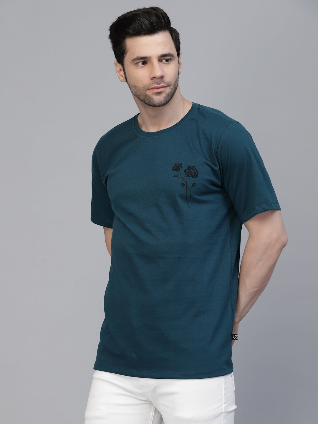 Men Teal Oversized Printed T-shirt