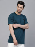 Men Teal Oversized Printed T-shirt