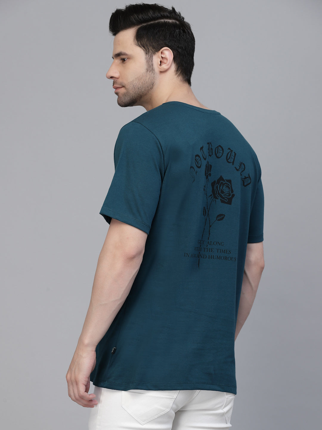 Men Teal Oversized Printed T-shirt