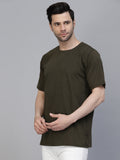 Men Printed Oversized Half Sleeves Round Neck Cotton Tees