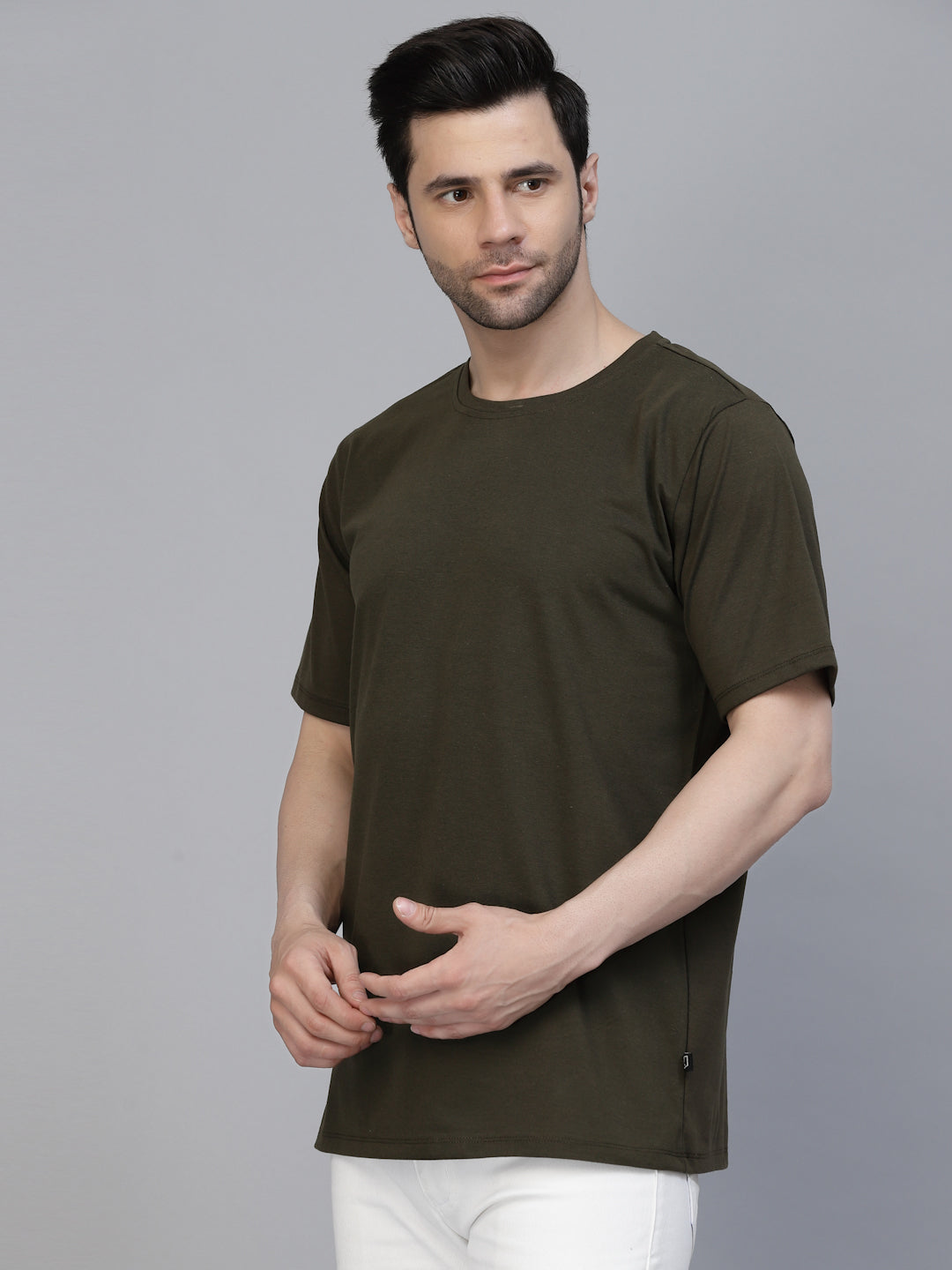 Men Printed Oversized Half Sleeves Round Neck Cotton Tees