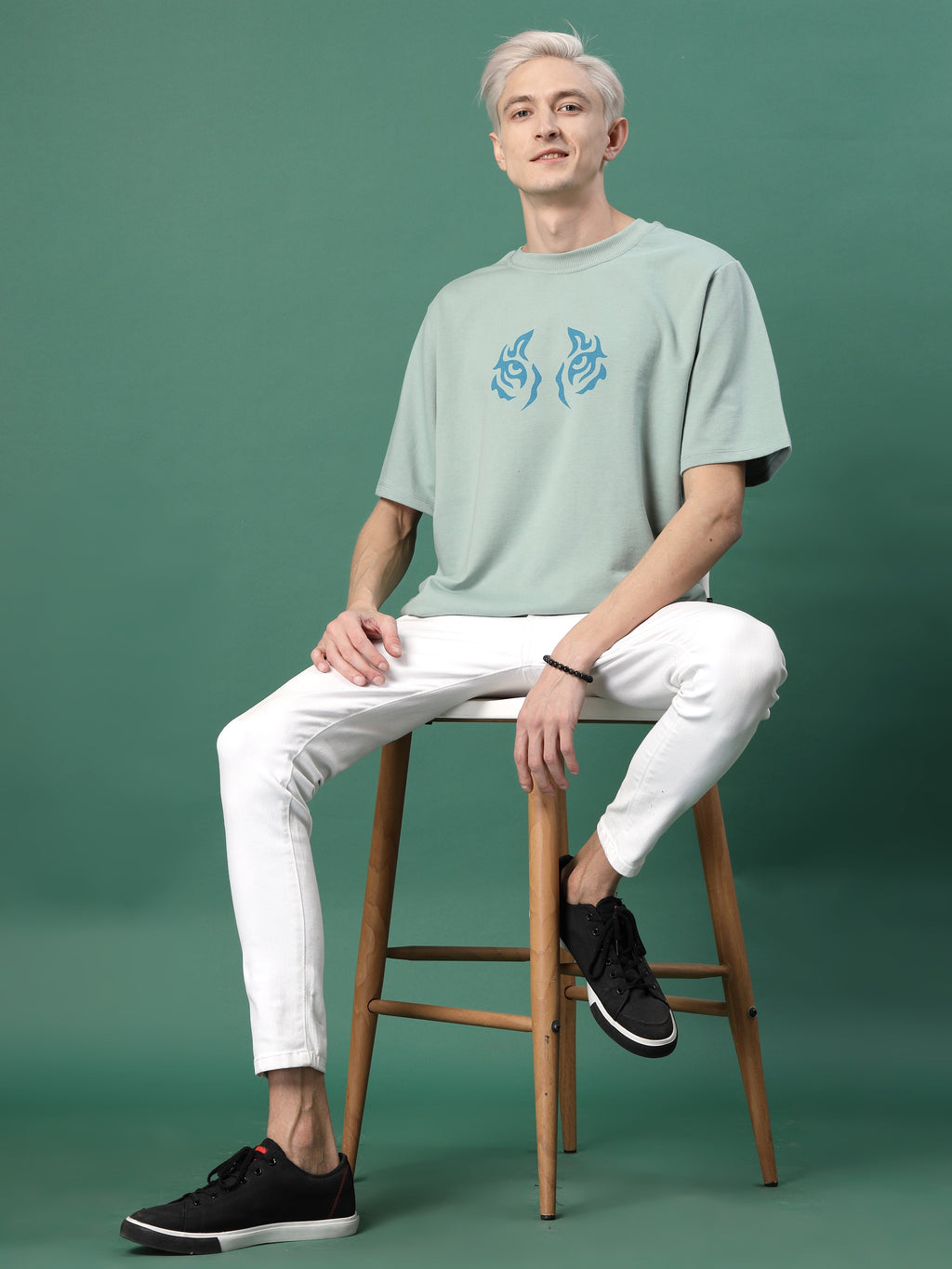 Men Bold Quirky Prints Oversized Terry Tees