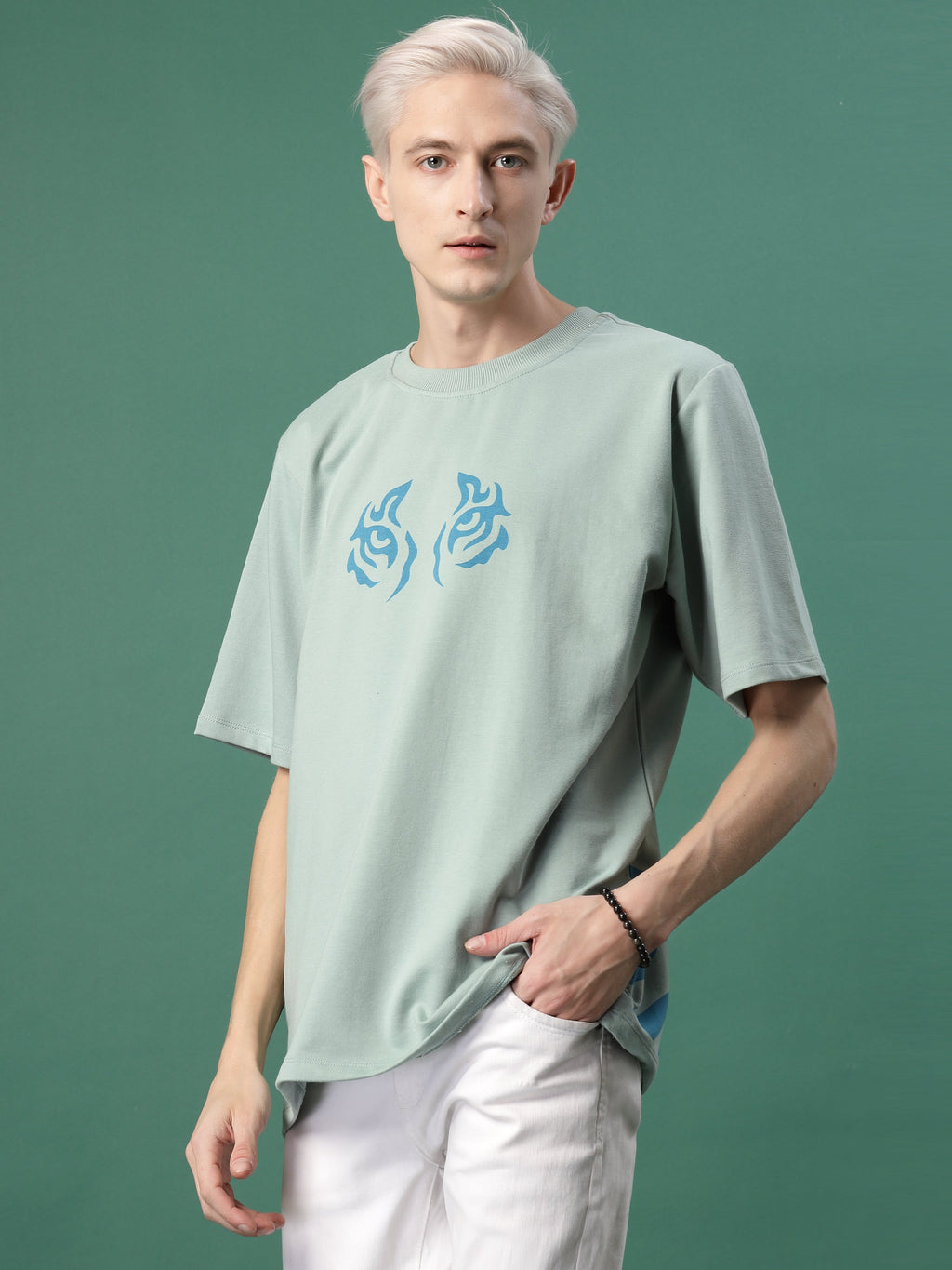 Men Bold Quirky Prints Oversized Terry Tees