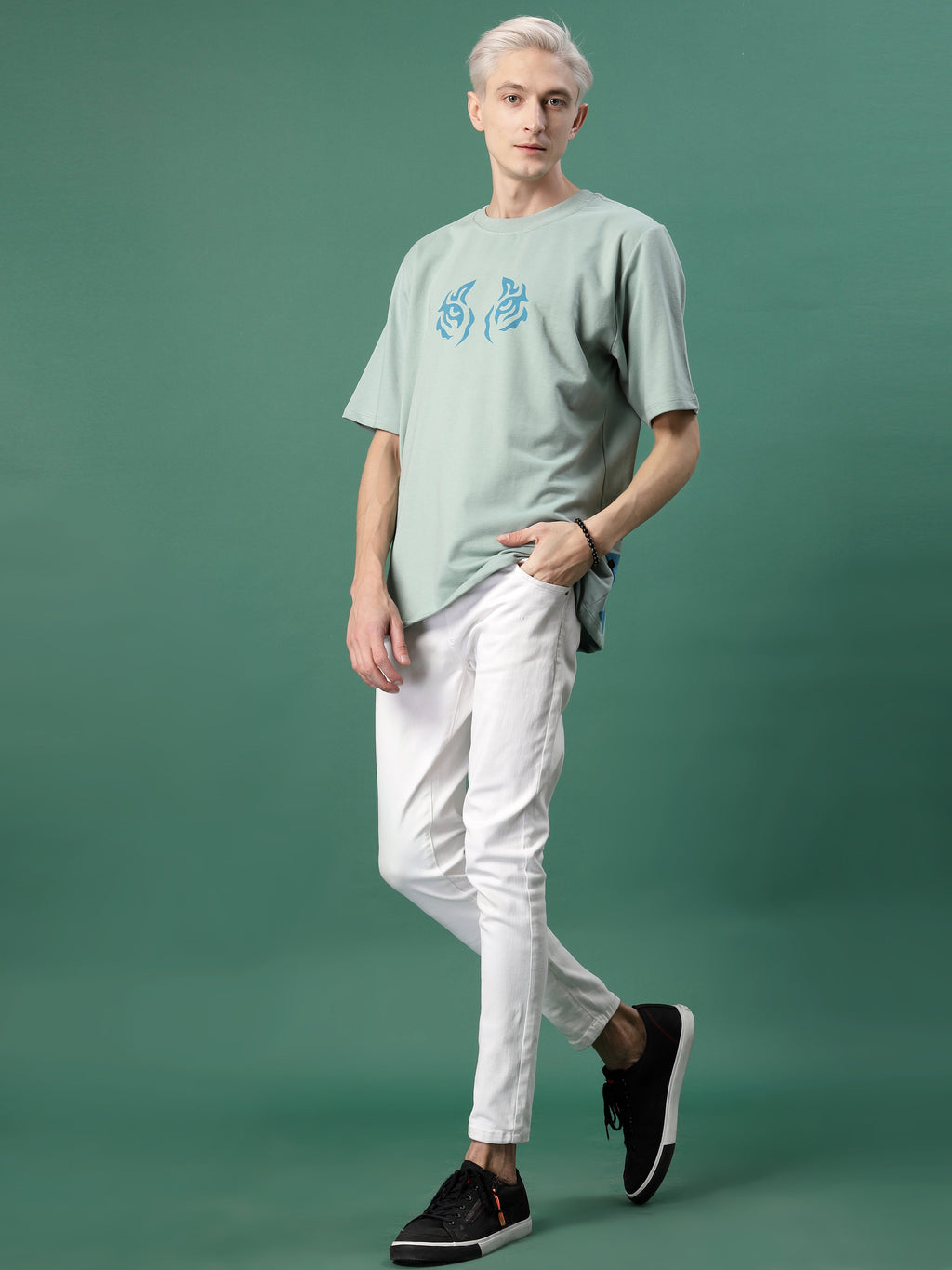 Men Bold Quirky Prints Oversized Terry Tees