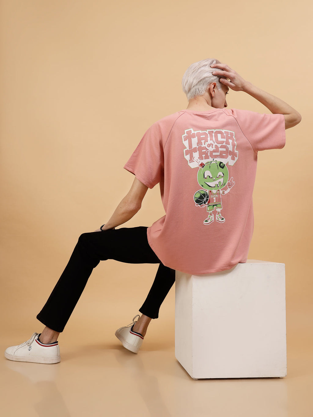 Men Bold Typography On Terry Raglan Sleeves Tees